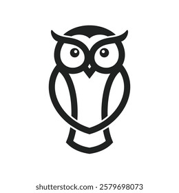 owl logo template, owl simple logo design, owl mascot design, owl character design vector illustration