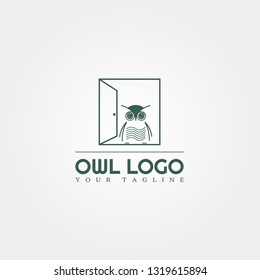 Owl logo template, vector logo for business corporate, creative symbol design, element, illustration.