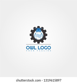 Owl logo template, vector logo for business corporate, creative symbol design, element, illustration.