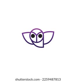 owl logo template vector design line illustration