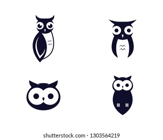 Owl logo template vector icon illustration design 