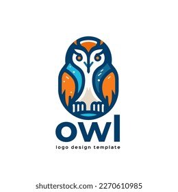 Owl logo template vector icon illustration design isolated on white background. flat color