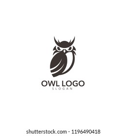 Owl logo template. Vector illustration.