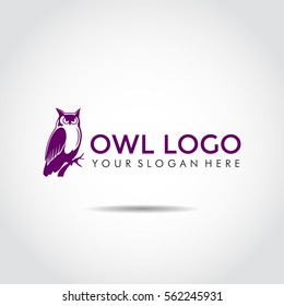 Owl Logo Template. Vector Illustrator eps.10