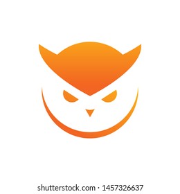 Owl logo template vector wise bird icon design