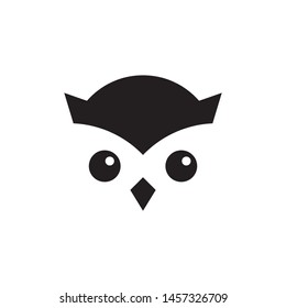 Owl logo template vector wise bird icon design