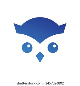 Owl logo template vector wise bird icon design