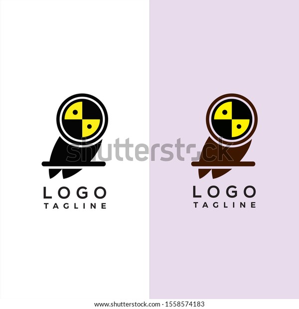 owl logo with\
traffic collision sign\
head