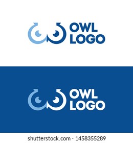 Owl Logo with Two Color Variations - Vector - Vetorial 

