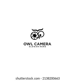 Owl Logo Vector Camera Lens Micro Stock Vector 