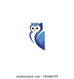 Owl logo vector, cartoon owl