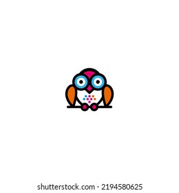 Logo vectorial de búho con un logo colorido