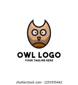 owl logo vector with design modern style anumal cute night