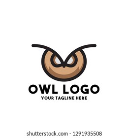 owl logo vector with design modern style anumal cute night