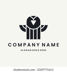 Owl Logo vector design template black logo and white background