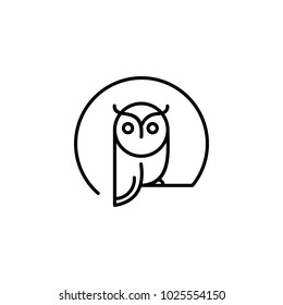owl logo vector graphic minimalist outline art