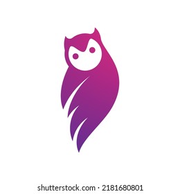 Owl logo vector icon flat design template