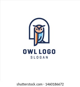 owl logo vector icon illustration line art download quality 