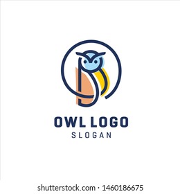 owl logo vector icon illustration line art download quality 