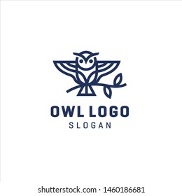 owl logo vector icon illustration line art download quality 