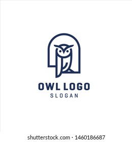 owl logo vector icon illustration line art download quality 