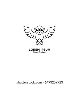 Owl logo vector icon illustration line outline monoline
