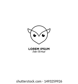 Owl logo vector icon illustration line outline monoline