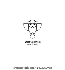 Owl logo vector icon illustration line outline monoline