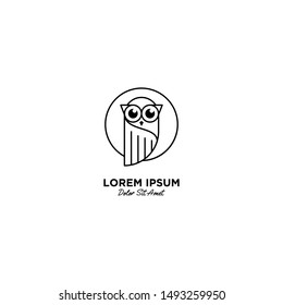 Owl logo vector icon illustration line outline monoline