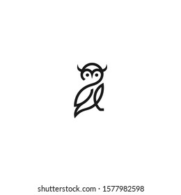 owl logo vector icon illustration template