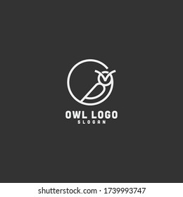 owl logo vector icon illustration line art download quality