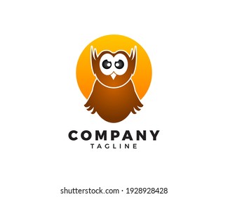 Owl logo vector icon illustration