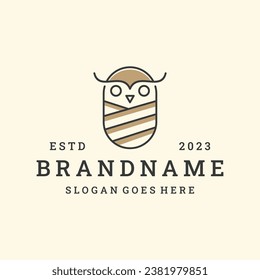 Owl logo vector icon illustration hipster vintage retro