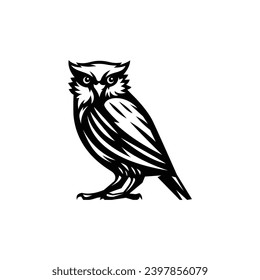 owl logo vector icon illustration. handmade
