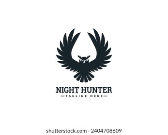 owl logo vector icon illustration, logo template. handmade