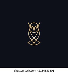 Owl logo vector icon line outline illustration	
