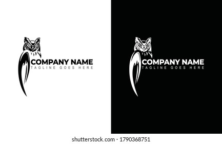 Owl logo - vector illustration. Coat design with a white or black background.