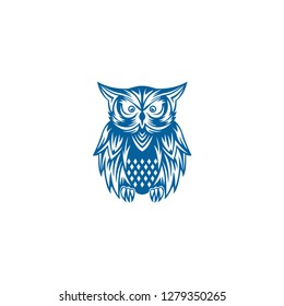 Owl logo - vector illustration. Emblem design on white background