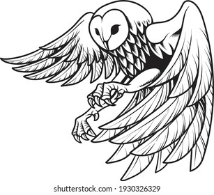 Owl logo - vector illustration. Emblem design on white background