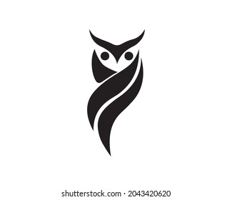 Owl Logo, Vektorgrafik, Emblem Design.