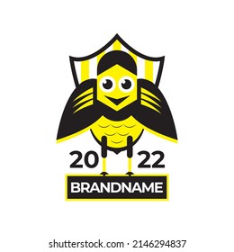 Eule Logo, Vektorgrafik. Emblem-Design auf weißem Hintergrund.
