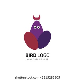 Ilustración vectorial del logotipo de búho. Diseño Emblema sobre fondo blanco