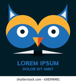 Owl logo . Vector illustration isolated on background .
