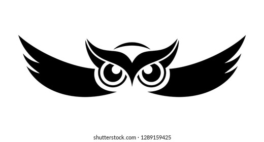 Owl logo - vector illustration on white background