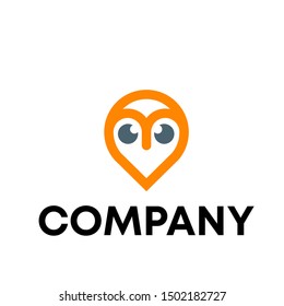 Owl logo vector illustrations. Emblem design template