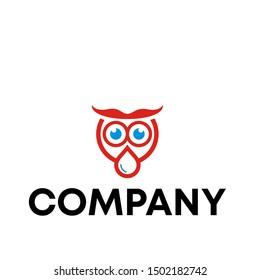 Owl logo vector illustrations. Emblem design template