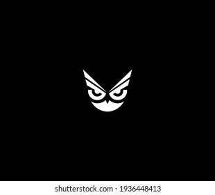 Owl logo vector illustrations. Emblem design on black background.