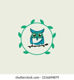 owl logo vector minimalist design