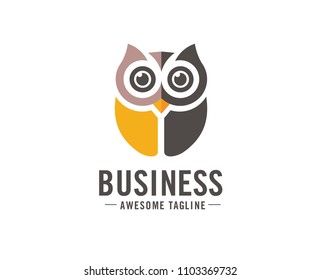Owl logo vector in modern colorful logo design