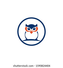 Owl logo vector in modern colorful logo design. Owl icon vector isolated on white background.	